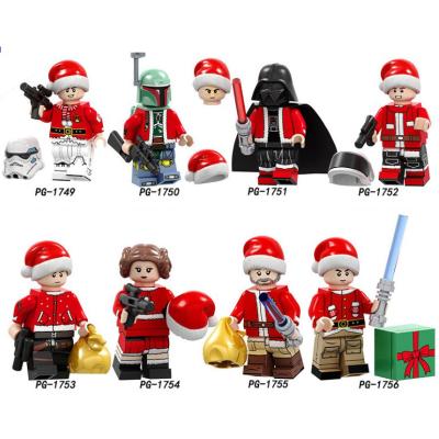 China DIY Building Brick Christmas Skin 8 Pcs Star Building Block Clone Troopers Darth Vader Action Numbers Wars Toy For Children Boy for sale