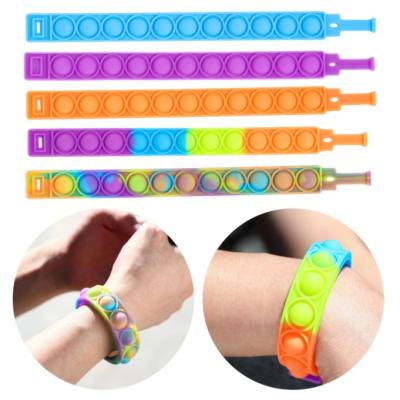 China Eco-friendly Material Noise Decompression Wristband Press Bubble Wristband Puzzle Sensory Toy Fidget Vent Toys For Children for sale