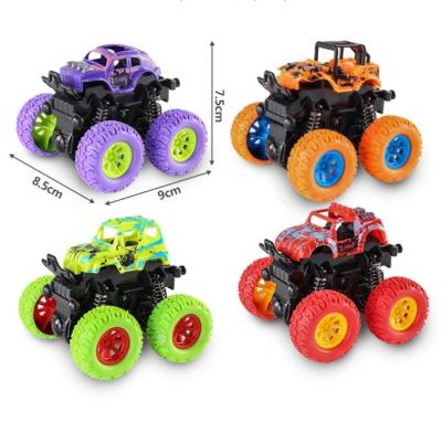 China Mini Cheap 4*4 Stunt Wheels Portable Inertia Off-Road Anti-Skid Big Wheel Stunts Friction Climbing Car For Kids for sale