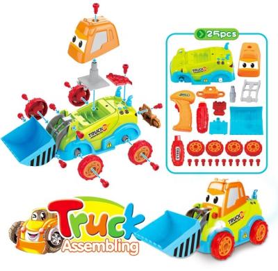 China Plastic DIY Cartoon Take Apart Electric Assemble Truck With Electric Screwdriver For Kid WB206294 for sale