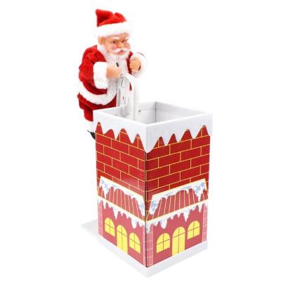 China Popular Christmas Gifts Kid Toys Funny Electronic Wall Mount Chimney Xmas Christmas Doll With Music for sale