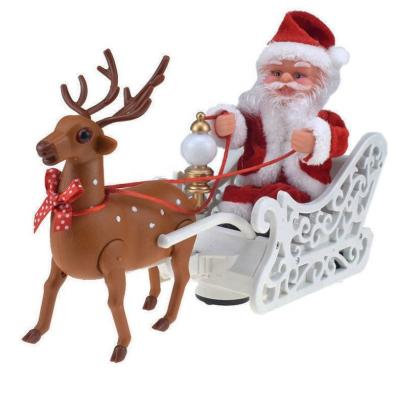 China Best Christmas Gift Kids Christmas Toys Electric Farther Tower Deer Santa Claus Doll Decorations Ride the Deer Santa Claus Doll with Music for sale