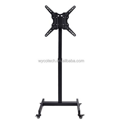 China SPCC Cold Rolled Steel TV Stand with Adjustable Wheels Shelf for Rolling Mobile TV Cart TV Stand Mobile Display Stand for sale