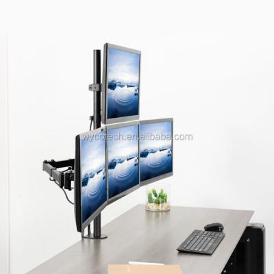 China PP + SPCC + Black Power Coating Surface Treatment Quad Monitor Mount 10~32