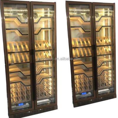 China Hotel Fan Cooling System and Custom 304 Stainless Steel Glass Wine Cellar Door Bar Cabinet Strong Compressor Wine Cooler for sale