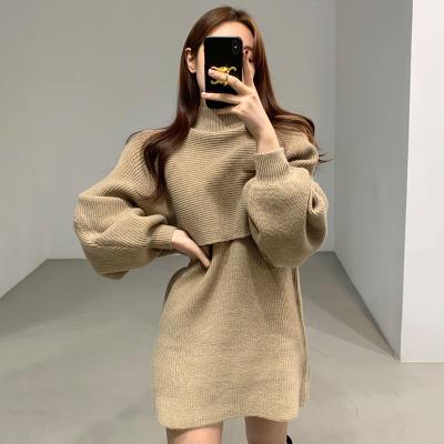 China Newest Anti-wrinkle Factory Wholesale High Quality Custom Pullover Knitted Sweater For Women Girls Ladies Long Sleeve Casual Suit for sale