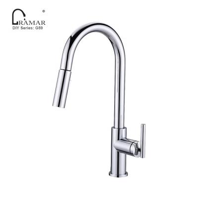 China Hot And Cold Chrome Single Handle Contemporary Mirror Kitchen Sink Faucet Mixer Tap for sale