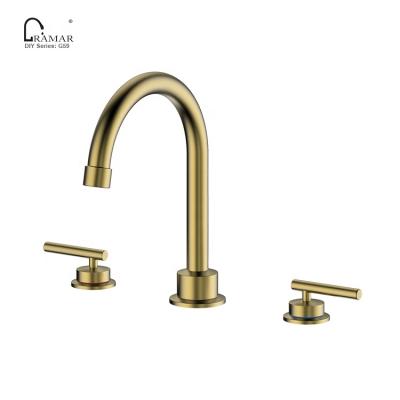 China Traditional Elegant GLOBE 3 Hole Double Handle UPC Toilet Bathroom Basin Faucet for sale