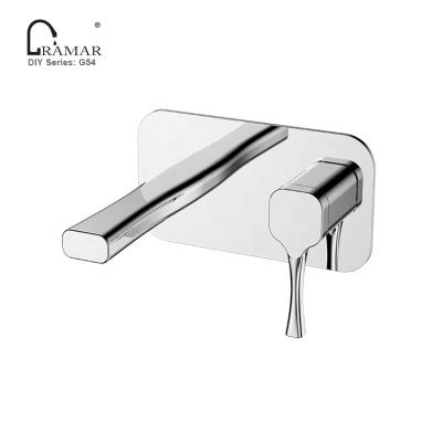 China Modern Bathroom Basin Wall Mount Single Handle Cold Hot Water Mixing Faucet for sale