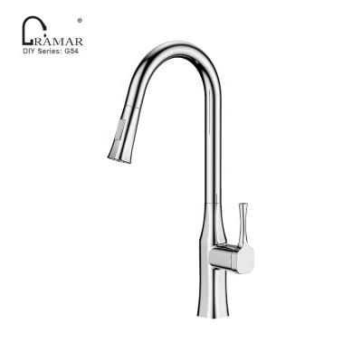 China Modern High Quality Pull Down Kitchen Faucet Mixer Tap Single Handle Kitchen Faucet for sale