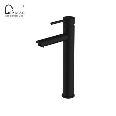 China Simply Traditional Style Single Knob Oil Rubbed Black Paint Bathroom Faucet for sale