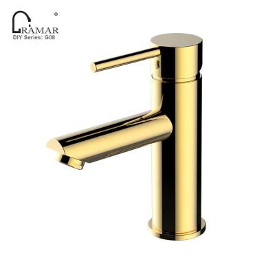 China Single Hole Restaurant Drinking Water Faucet Cupc Tap Single Handle Round Hot Bronze Gold Contemporary Cold Water Single Hole Brass for sale