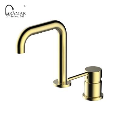 China Modern High Quality Fancy Double Hole Bathroom Restaurant European Cupc Bronze Contemporary Faucet for sale