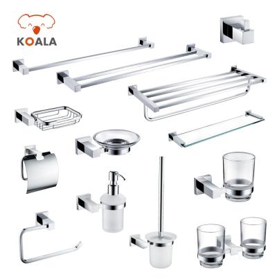 China Viable Bath Robe Hook Wall Mounted Toilet Sweep Paper Holder Chrome Cheap Glass Bathroom Accessories Sets for sale