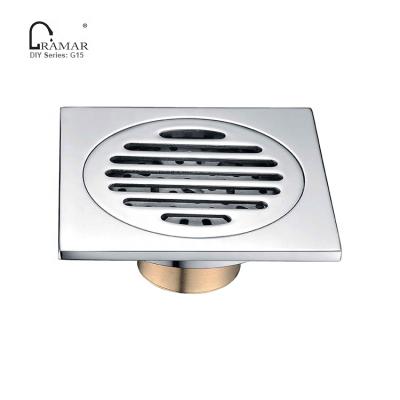 China Contemporary Square 100mm Hides Invisible Floor Drain Stainless Steel Strainer Bathroom /kitchen Metallic Brass Room/Toilet Room/Shower for sale