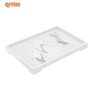 China Viable Marble Tray Decor, Resin Tub Tray, Bathroom Tray Organizer Vanity Countertop Toilet Tank Storage for Soap Towel for sale