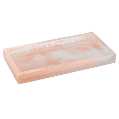 China Factory direct sale ink rose quartz stone black porcelain resin viable custom marble bathroom Bath shower serving tray for sale