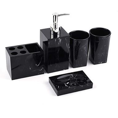 China Viable luxury black bathroom accessory ceramic set for home for sale