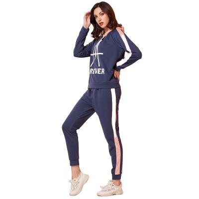 China Two Piece Anti-wrinkle Women's Fleece Sports Fashion Sweater + Pants Casual Suit for sale