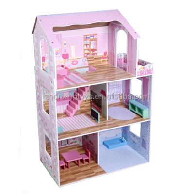 China Educational Kids Dollhouse Furniture DIY Wooden Toys for sale