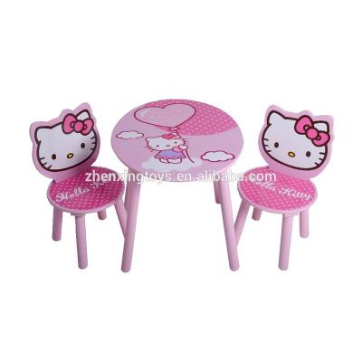 China Kitty Wooden Kids Hello Table and Wooden Chair Set for sale