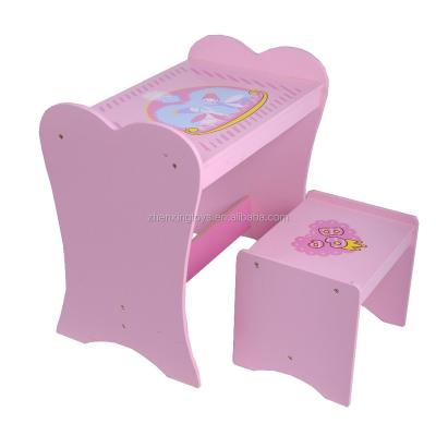 China E1 MDF Pink Kids Dining Table and Chairs Wood Set, Study Table and Chair for sale