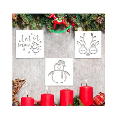 China Large Reusable Promotional Good Quality Christmas Cake Wall Stencil Painting for sale