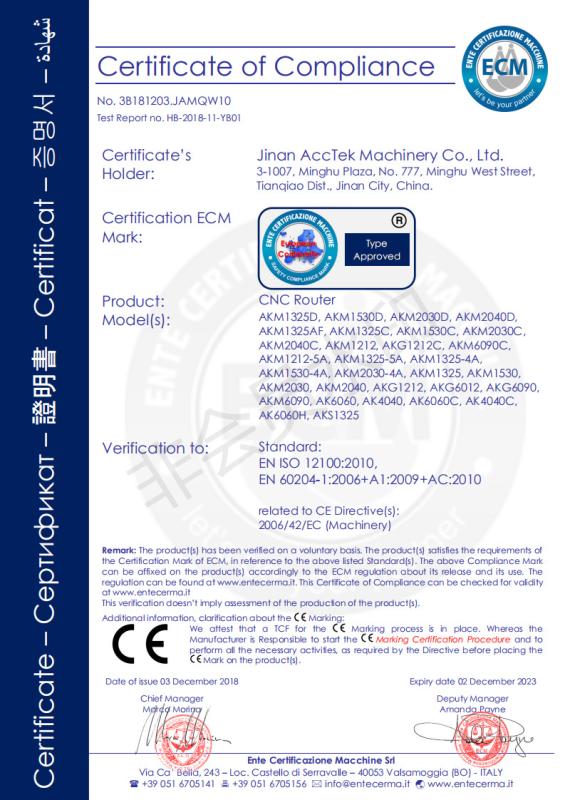 CE - Jinan AccTek Machinery Co., Ltd.