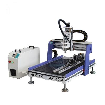 China MDF Jinan ACRYLIC WOOD ALUMINUM ACCTEK steel/copper/stone shaft AKG6090 pvc/wood/aluminum/iron/stainless cutting cnc router spindle by water cooling for sale