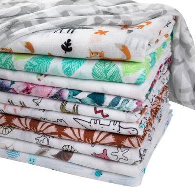 China 100% Bamboo Spandex Anti-Static Baby Muslin Wrap Blankets Sets 4 Bundles for sale