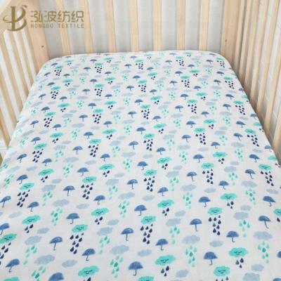 China Muslin Cotton Home Bedding Set Bamboo Baby Crib Sheets Baby Rainy Day Fitted Crib Sheet for sale