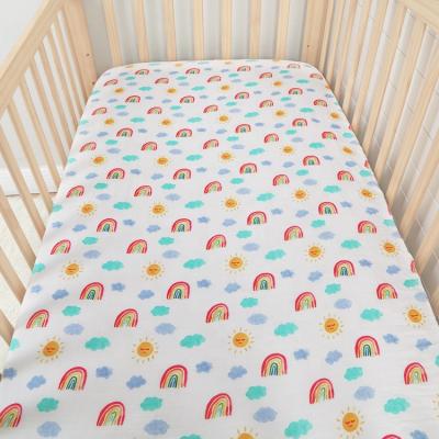 China PORTABLE Custom Designs Fitted 100% Organic Muslin Cotton Baby Crib Sheets for sale