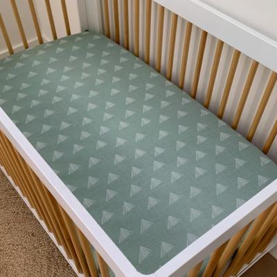 China Customized Organic Bamboo Cotton Fitted Crib Sheets Portable Cuna Protector Muslin Baby Crib Sheets Mini Baby Bed Sheet Breathable for sale