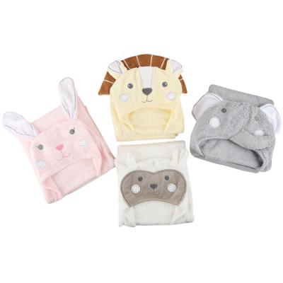 China Baby&Kids Bath Child Safe 100% Organic Bamboo Hooded Towel With Animal Face Hood for sale