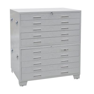 China Size 5 Drawers Expandable Cabinet A0 Flat Vertical Drawing Metal Plan File Cabinet for sale