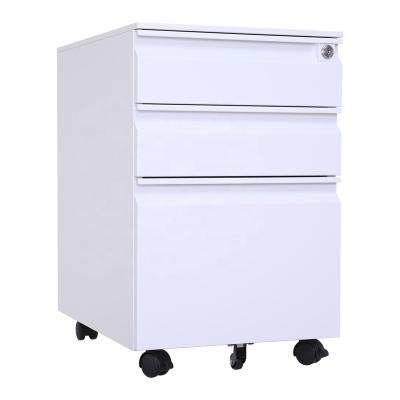 China Factory wholesale expandable rollcontainer industrial 3 drawer metal under desk mobile pedestal filing cabinet with lock on wheels for sale for sale