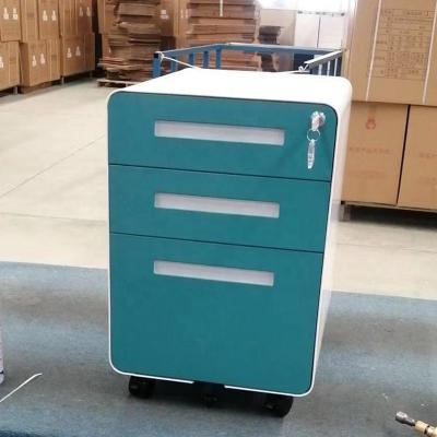 China Office Metal File Storage Cabinet Expandable Rolling Mobile Pedestal With 3 Drawers Under Desk Steel Drop Lockable Containers for sale