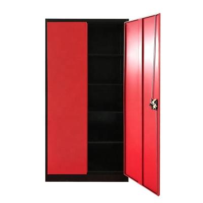 China Office 2 Swing Adjustable Industrial Style Four Door Four Shelf Steel Contract File Display Storage Cabinet With 3 Point Locking Mechasnism for sale