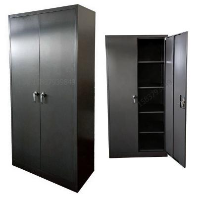 China 2 Door Commercial Garage Storage Cabinet Heavy Duty Steel Stationary Closet Cupboard with 4 Adjustable Shelves 1850x900x450mm for sale