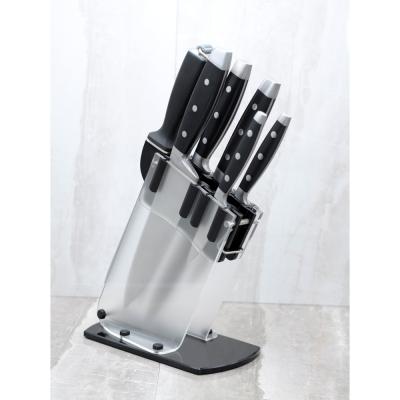 China Durable 7 Pcs ABS Handle Stainless Steel Kitchen Knife Set With Acrylic Block Customized Logo for sale