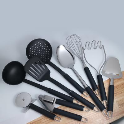 China Sustainable OEM ODM Food Grade Stainless Steel Kitchen Utensils Sets 9 Pieces In 1 Kitchenware Set for sale