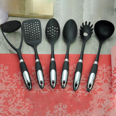 China Durable Nylon Kitchen Tools 6pcs Kitchenware Tool Kit Stainless Steel Handles Kitchen Utensil Sets for sale