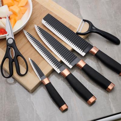 China Hot Selling Viable Professional Ceramic Knives Handle Plastic Kitchen Knife With Flat Boxes 6pcs Set for sale