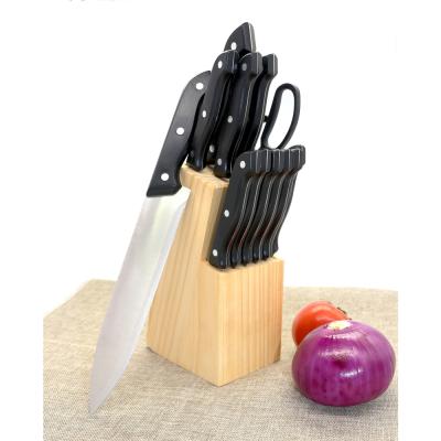 China Amazon Top Sale Premium 12 Pcs Sustainable Kitchen Knife Set Professional Chinese Chef Knife Set With Wooden Block Holder for sale