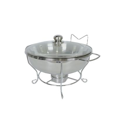 China Keeping Food Warm Kitchen Buffet Utensil Food Holder Economy Catering Silver Chaffing Dish Buffet With Glass Lids cafeteria Chafing Dish for sale