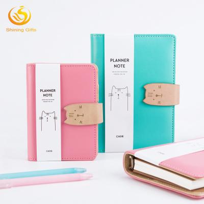 China Fashional PU Leather Loose Leaf Diary Notebook Organizer A6 Calendar Diary Notebooks for sale