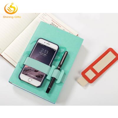 China Wholesale PU Embossed Leather Notebook Hard Cover Journal Journal Notebook With Elastic Phone Pen Holder for sale