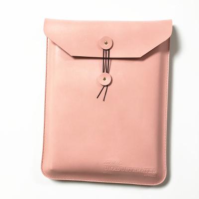 China Custom Pink PU Leather Document File Folder Bag A4 Hardcover Book Folder Dresser Pink With Twist Button for sale