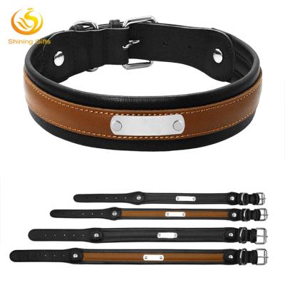 China Sustainable Genuine Leather Pet Adjustable Collar Knit Large Leash For Puppy Cat Dogs for sale