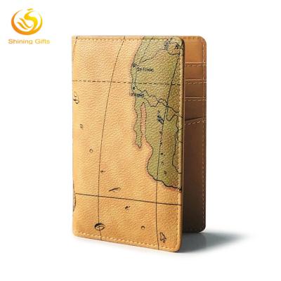 China Durable Running Card Printing PU Leather Passport Cover RFID Blocking Pattern Travel Passport Holders for sale